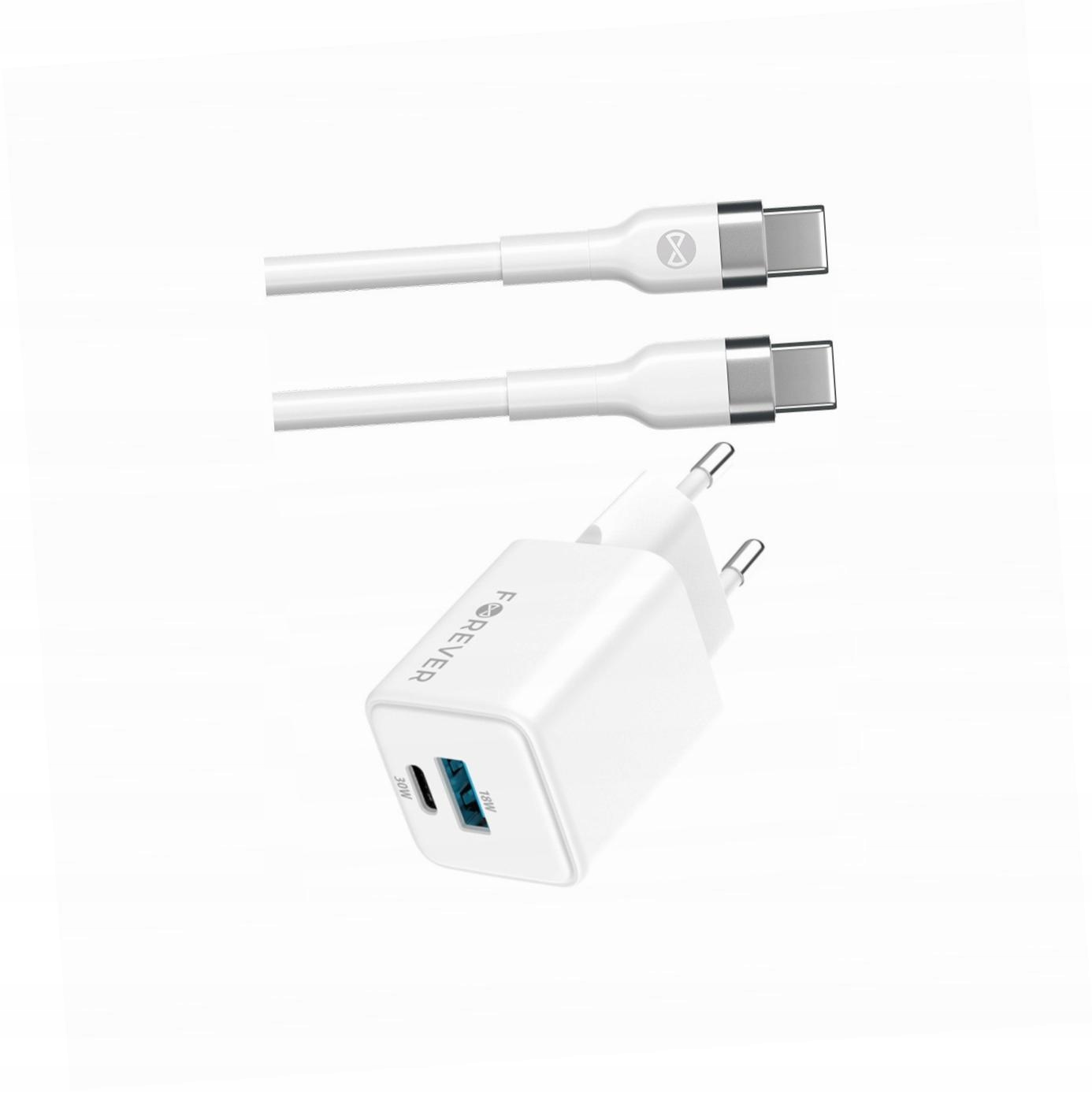Szybka ładowarka GaN 30W 2 wejścia Usb i Usb-c z kablem do Oppo Reno 5 Lite