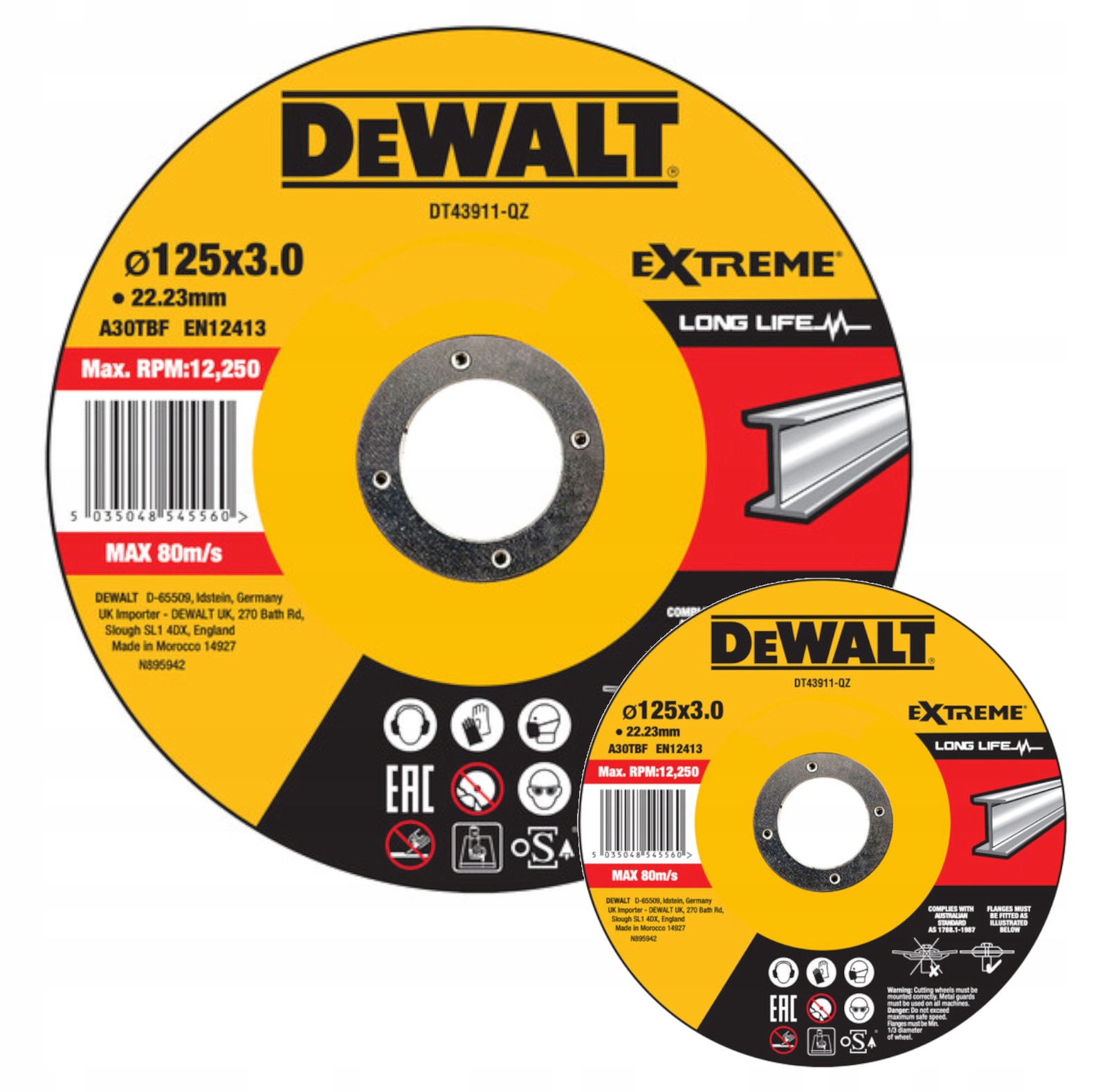 

Tarcza do cięcia stali 125x3,0mm DeWALT