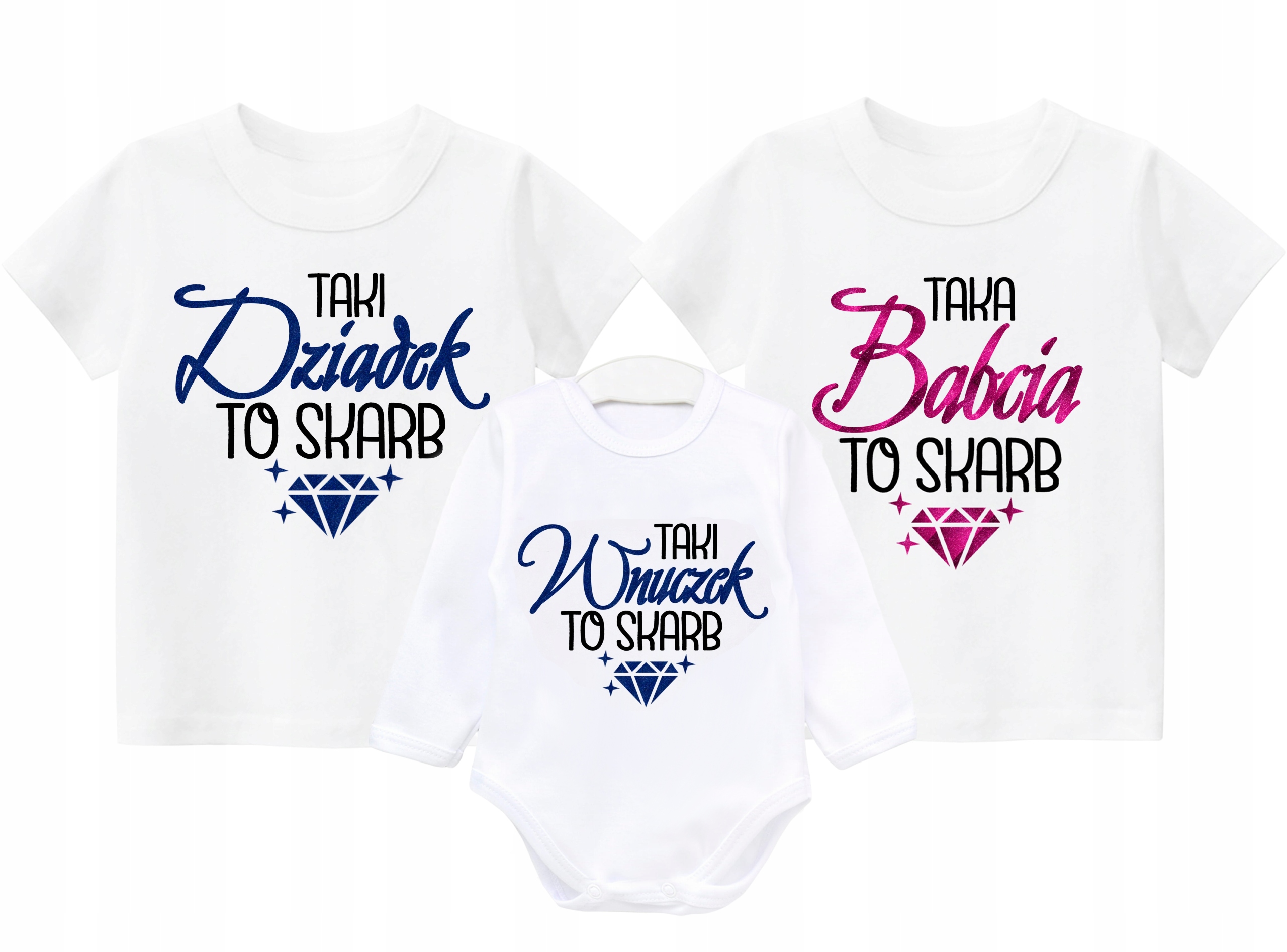 Sada 2 triček a body Babička Dědeček Vnuček dárek ke Dni babiček