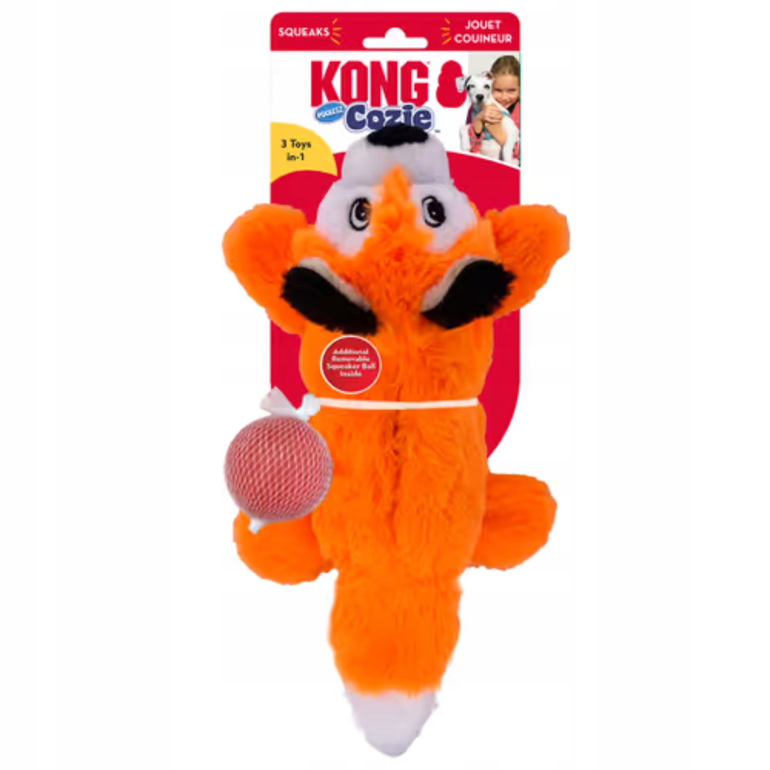 Levně Plyšová Hračka pro psy Kong Cozie Pocketz Fox Liška ZYK21E