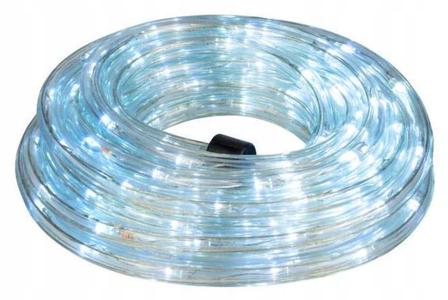 WĄŻ ŚWIETLNY LAMPKI CHOINKOWE LED BIAŁY ZIMNY 18M ZEW. PROGRAMATOR IP44
