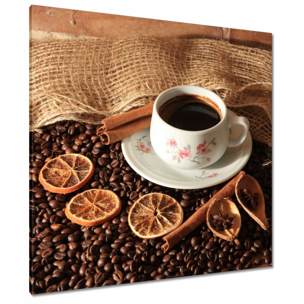 Obrazy 90x90 Káva a sušené pomeranče