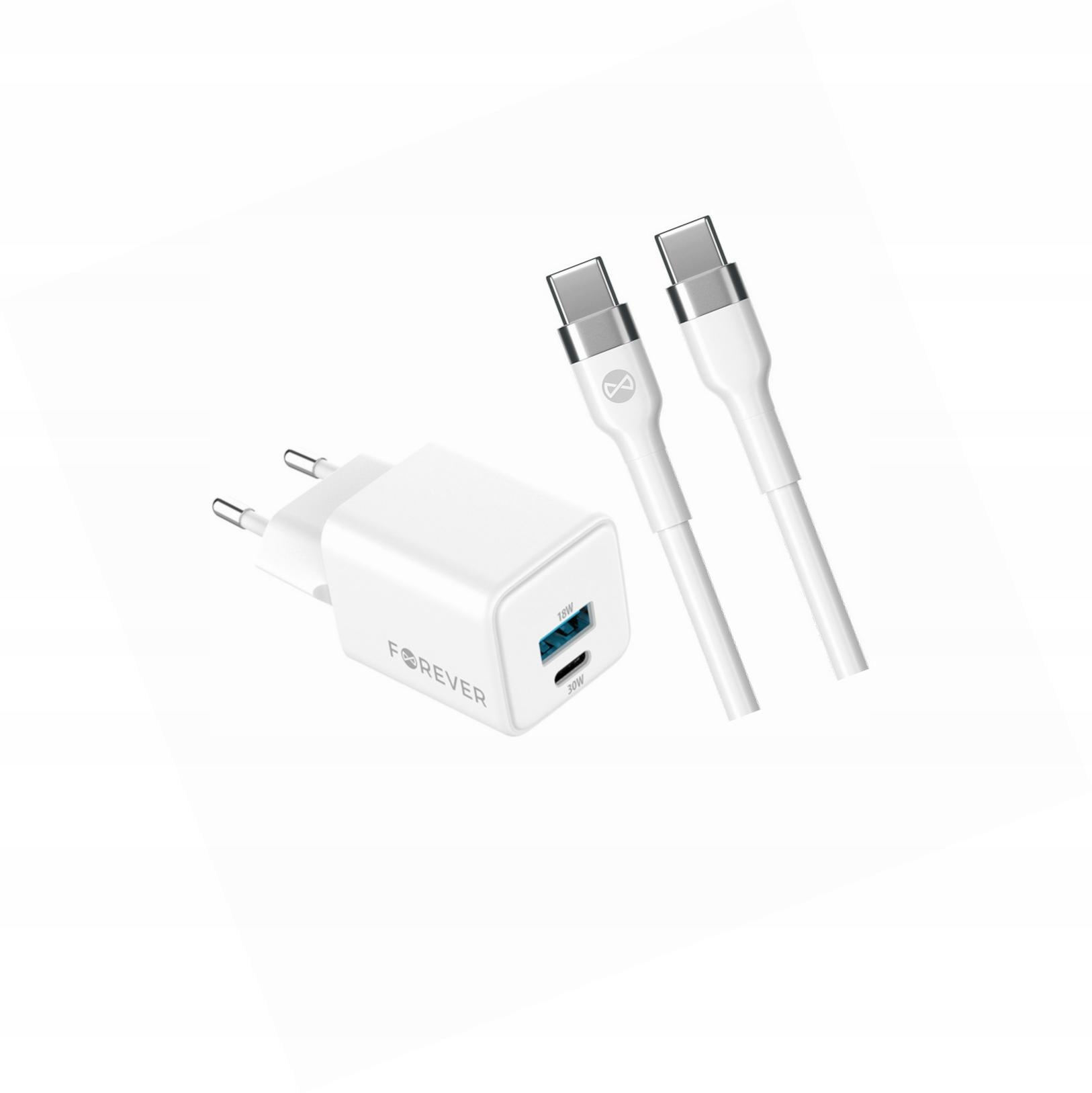 Szybka ładowarka GaN 30W Usb i Usb-c z kablem do Samsung Galaxy A73 5G