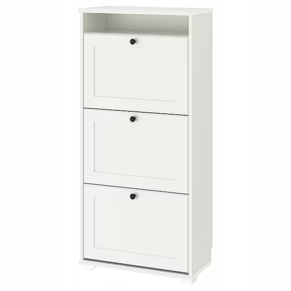 

Ikea Brusali Szafka na buty, 3 przegrody, Biała