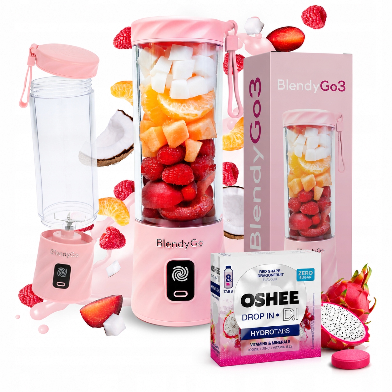 Mixér BlendyGo 3 Bezdrátový kalichový Usb 550 ml 8ks Hydrotabs