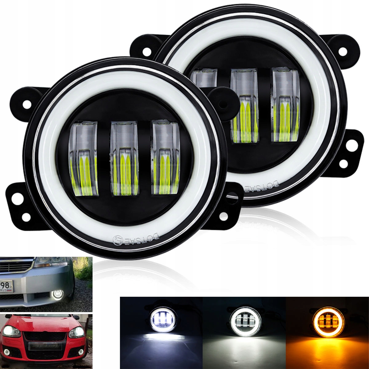 2KS 4PALCOVÁ Led Lampa Přední Světlomet Retro Motocyklová Homologace