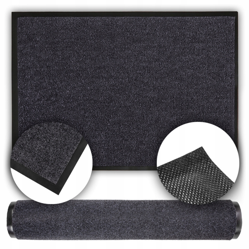 Rohožka hladká šedá gumová dveře prostiskluzová podložka měkká 120 x 300 cm