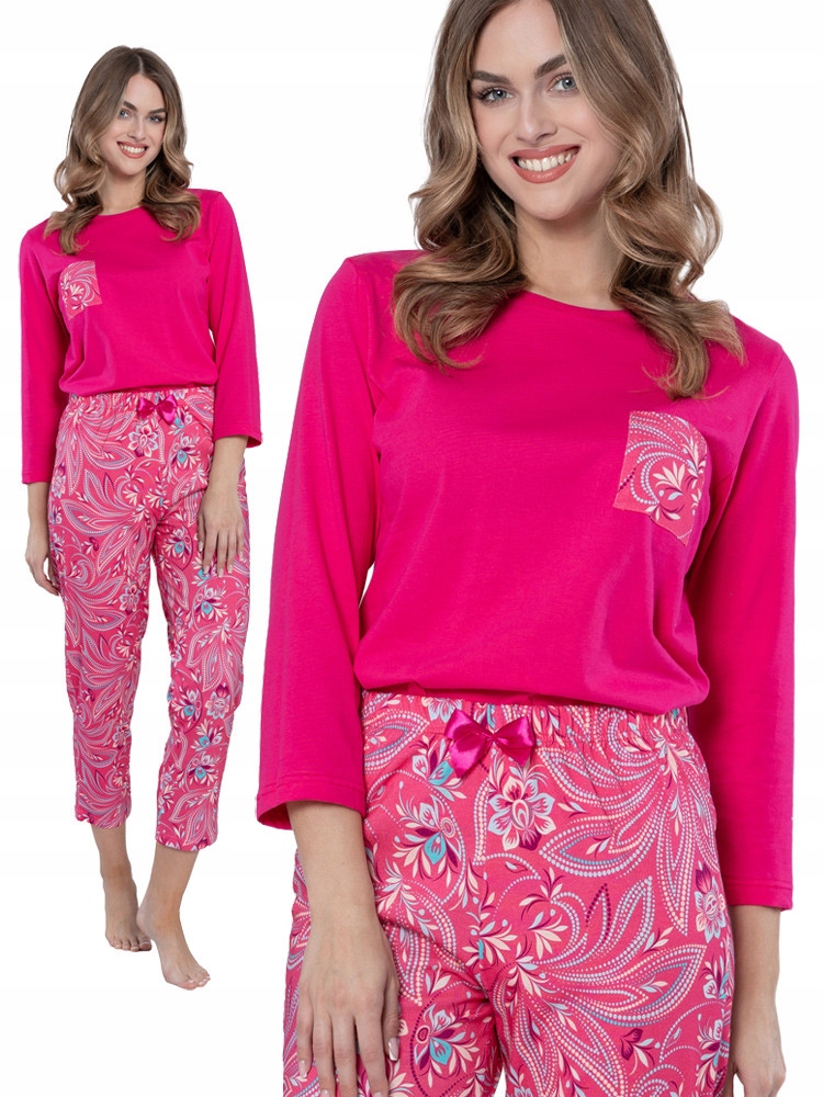 Leveza Wanda elegantní růžové dámské pyžamo bavlna M