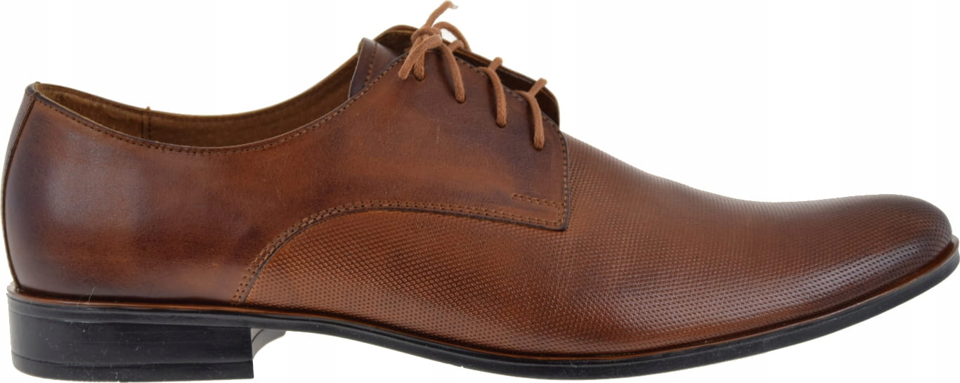 Skórzane Pólbuty Wizytowe Polskie Męskie Brąz Zadora 560/1 R.42