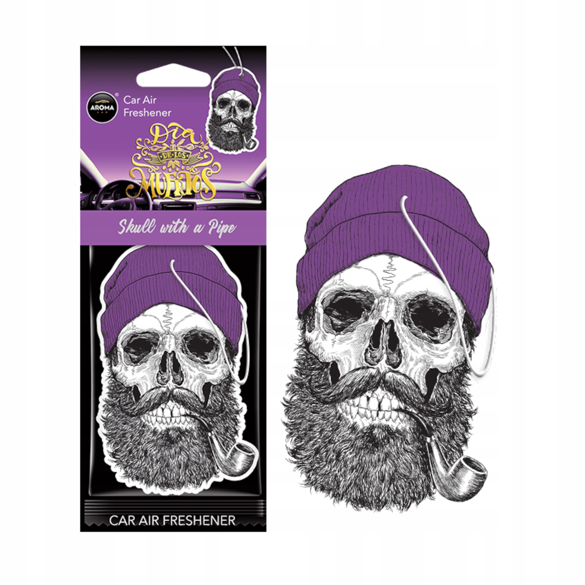 Aroma Skull With A Pipe Dia De Los Muertos Zawieszka Zapachowa