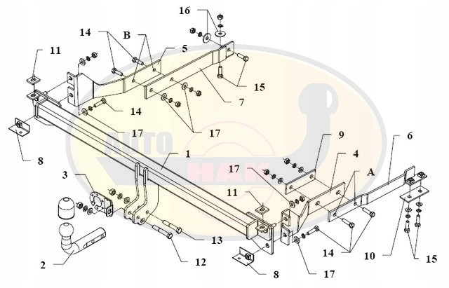 Hak holowniczy odkręcany MERCEDES 190 D04 Producent Auto-hak