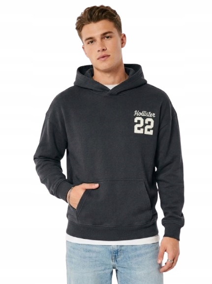 mikina s kapucí Abercrombie Hollister L XL boxy fit černá