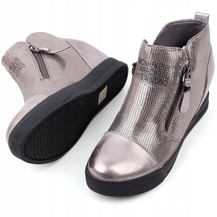 

Sneakersy botki ciemno srebrne 10 Théophile Ciemno