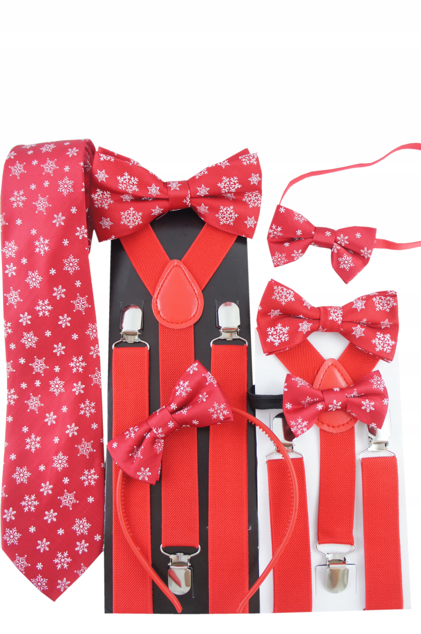 Czerwone szelki do spodni gladkie klasyczne 120-200 cm wzrostu regulowane Wzór dominujący bez wzoru