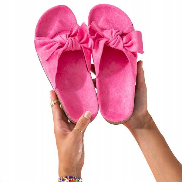 

DZ100-87 L.pink Różowe Klapki Damskie Kokardka 39