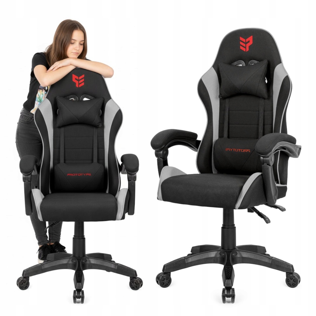 Fotel gamingowy obrotowy gracza tkanina do biurka oddychający Game XL
