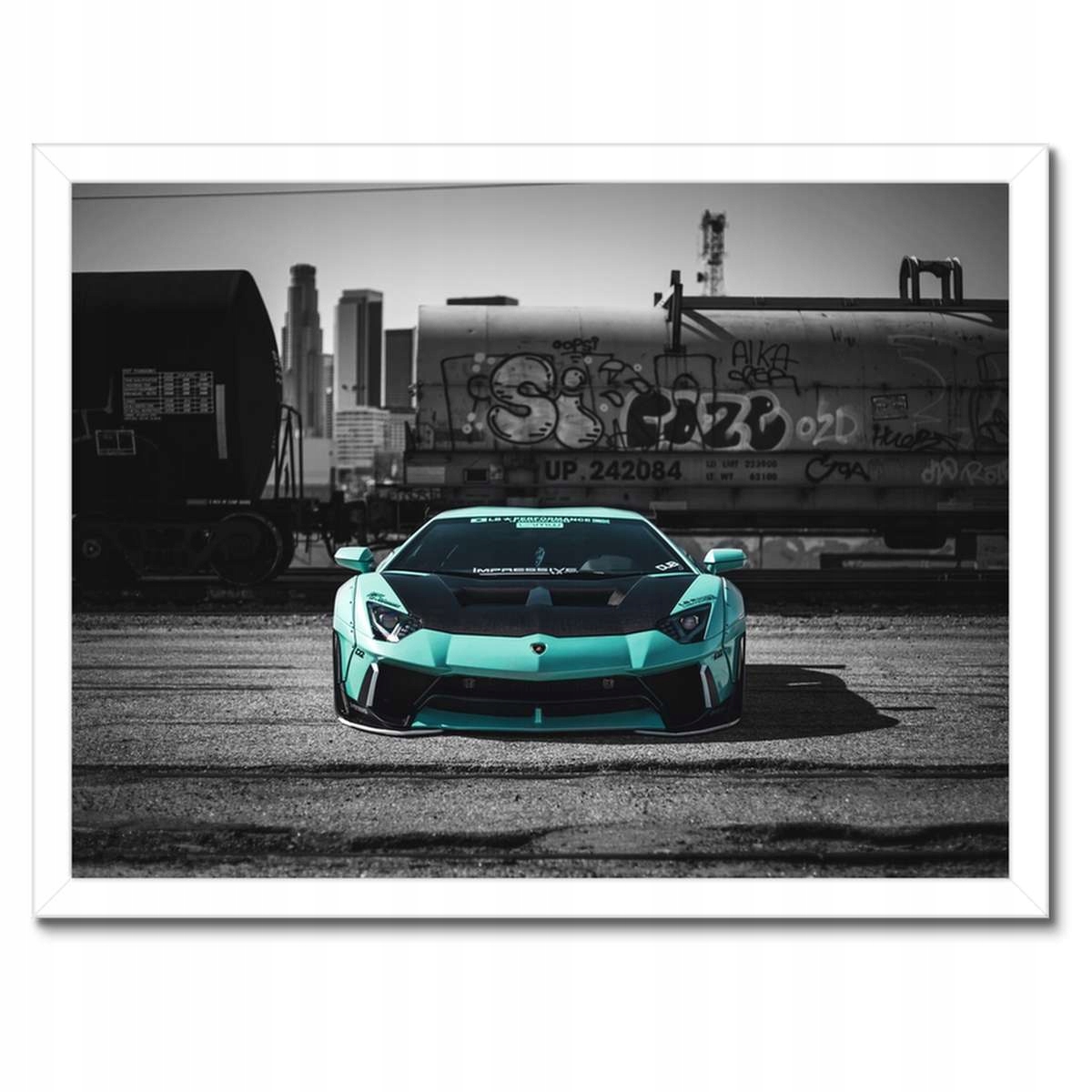 Plakáty v rámu 40x30 Tyrkysové Lamborghini