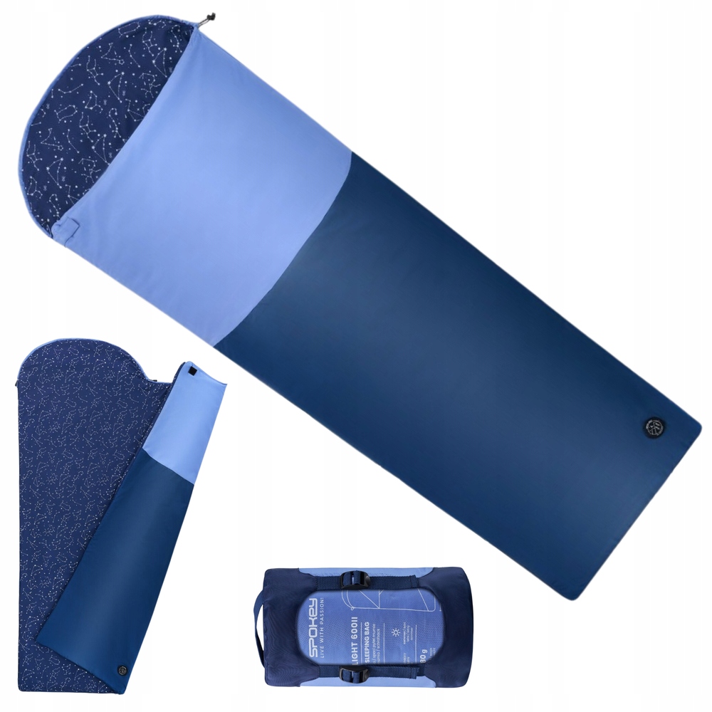 Turistický spací pytel Mumie Lehký S Kapucí Kempingový Obal 210 x 75 cm