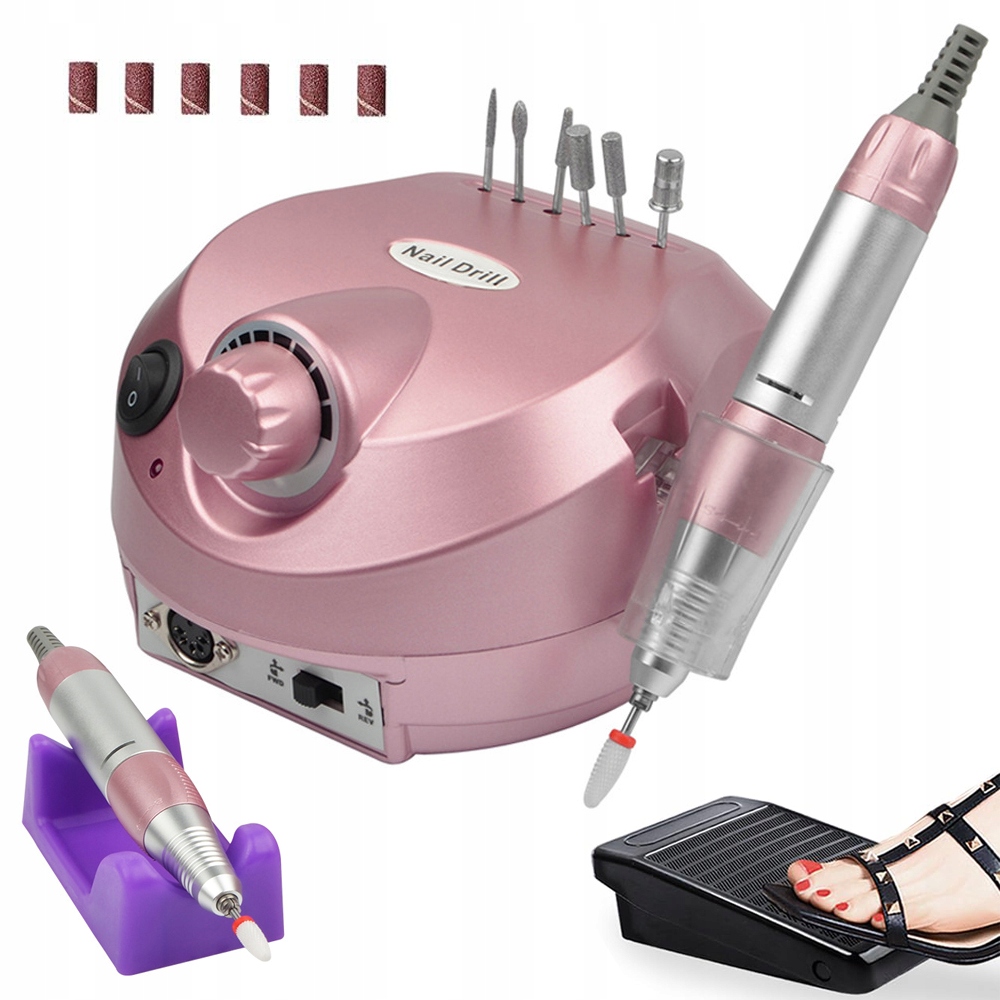 Bruska Na Nehty Manikúra Pedikúra Profesionální Výkonná Sada Fréz 65W