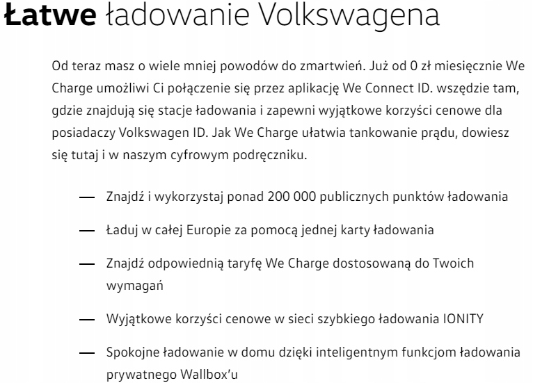 Stacja Ladowarka 11kW VW ID Charger ASO Brand VW
