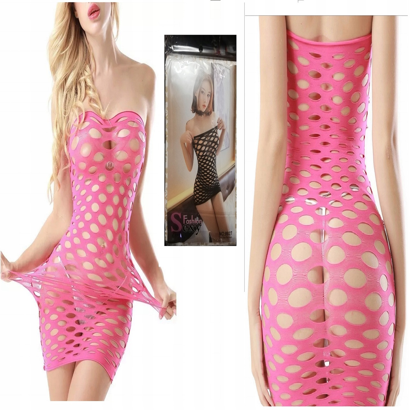 

Body Damskie Sukienka Tuba Różowa Bielizna Damska