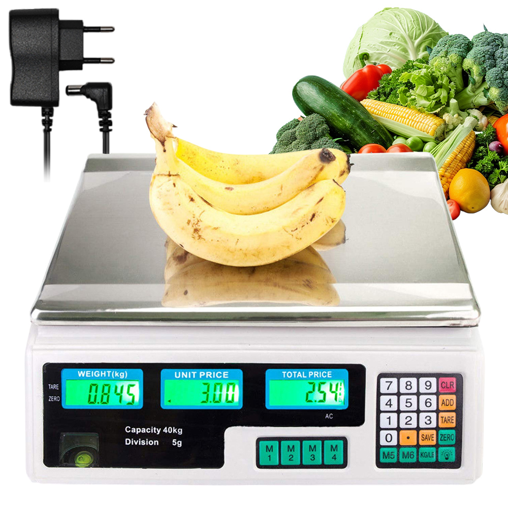 Obchodová Váha 40KG 2g Elektronická Kuchyňská Gastronomická Skladovací