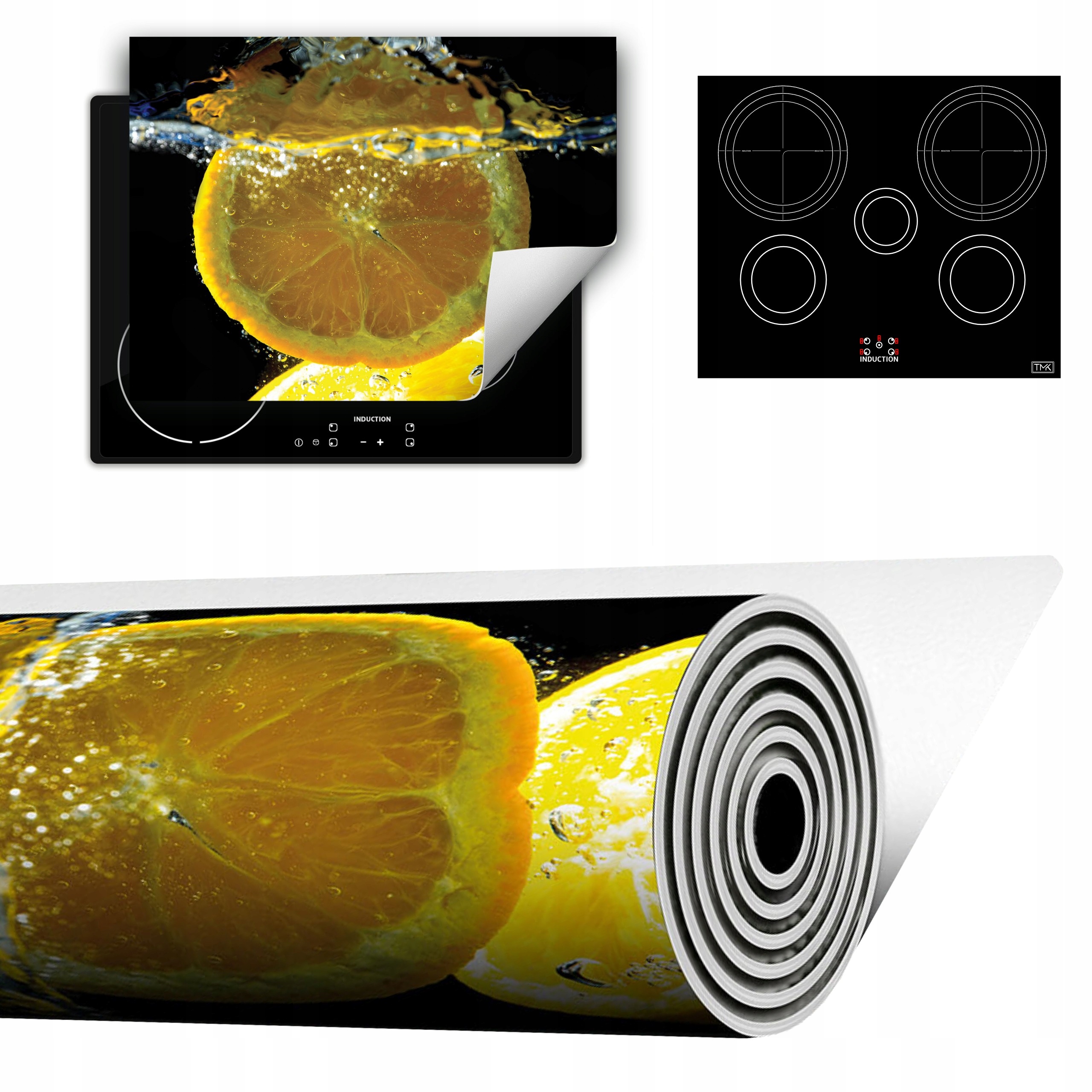 Vinylová Podložka Do Kuchyně Více Místa 70x52 černá citron