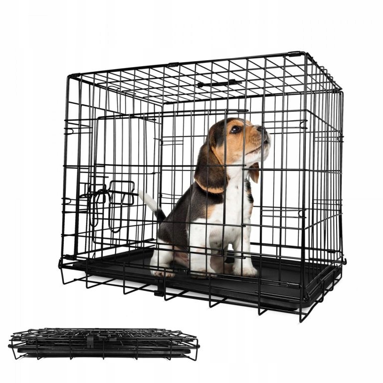 Levně Leopet Klec pro psy skládací 76 x 45 x 51,5 cm, M, černá