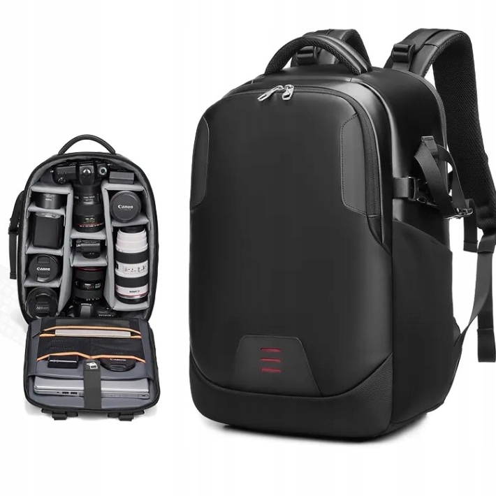 Pojemny Plecak fotograficzny Outwalk 6166 na aparat i sprzęt na laptop 17,3