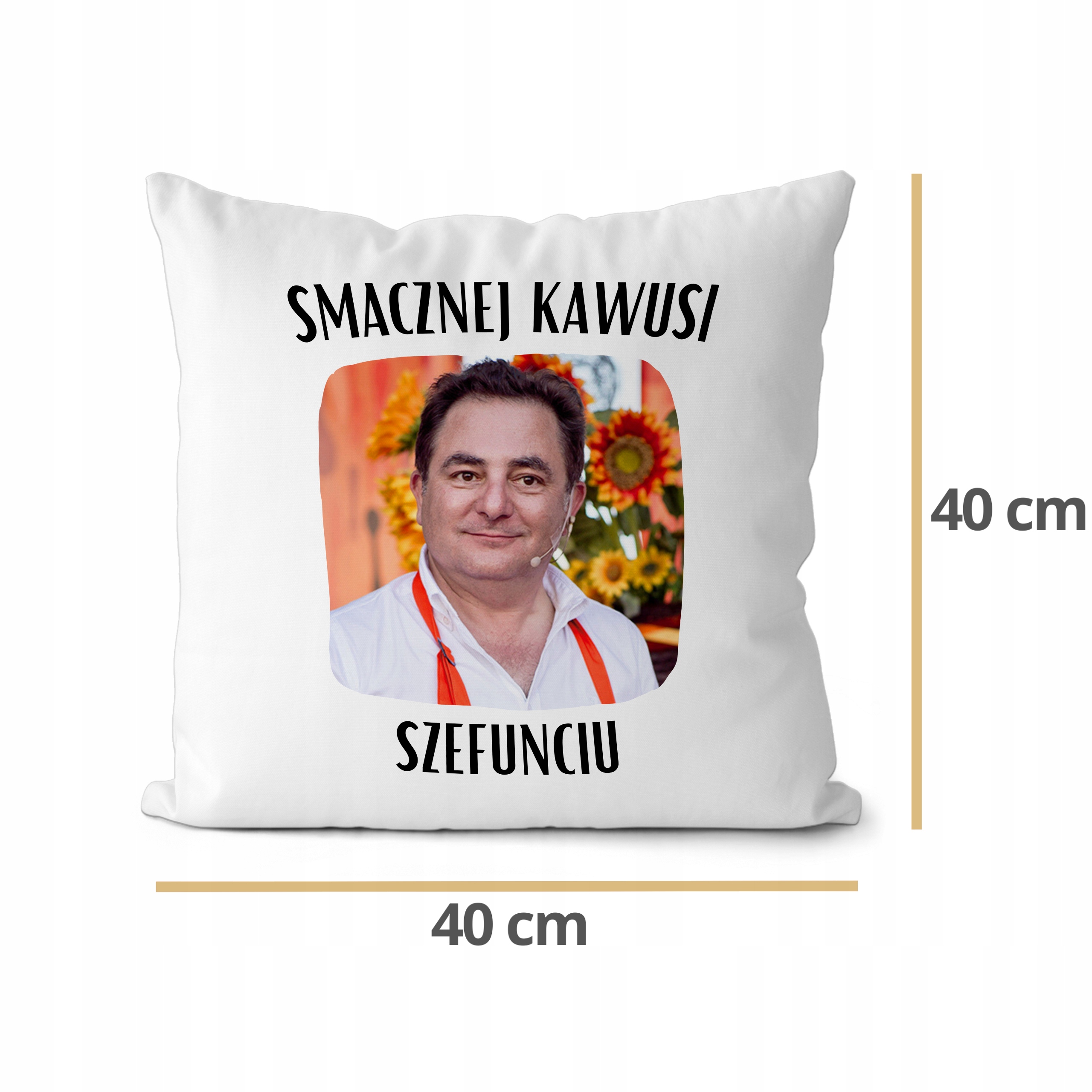 PODUSZKA Z MAKŁOWICZEM ROBERTEM ŚMIESZNY PREZENT JASIEK 40X40CM Stan opakowania oryginalne