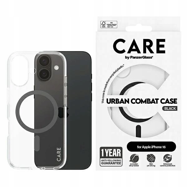 Pouzdro Care by PanzerGlass Flagship Case s MagSafe pro iPhone 16 černé