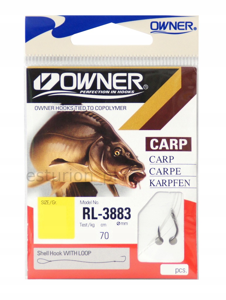 Haczyki Nr 4 Wiązane Przypony Iseama Karp Owner 4+PRZYP 0,22 9 szt"+_