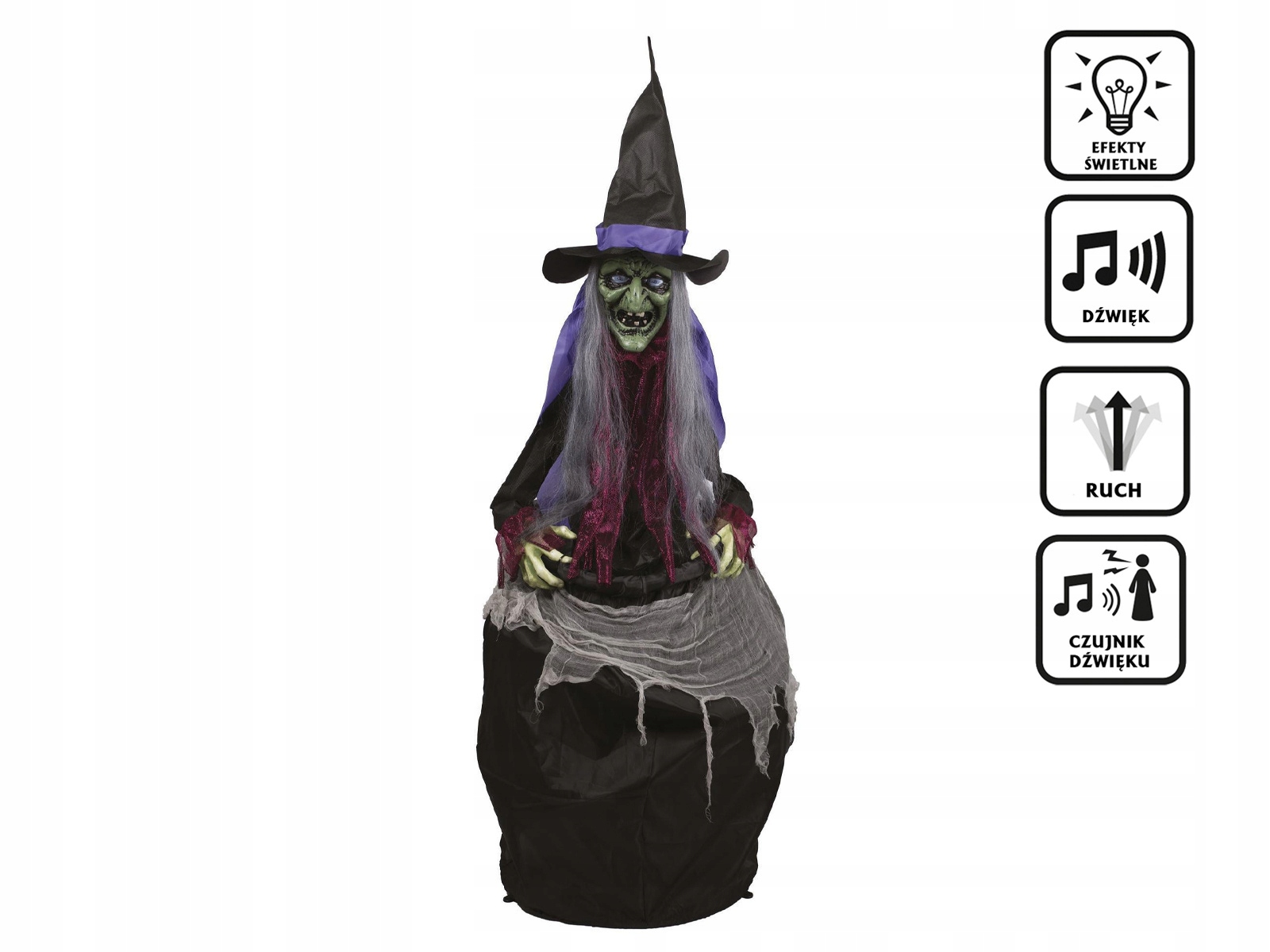 Dekorácia Čarodejnica v kotli Halloween Čarodejnica