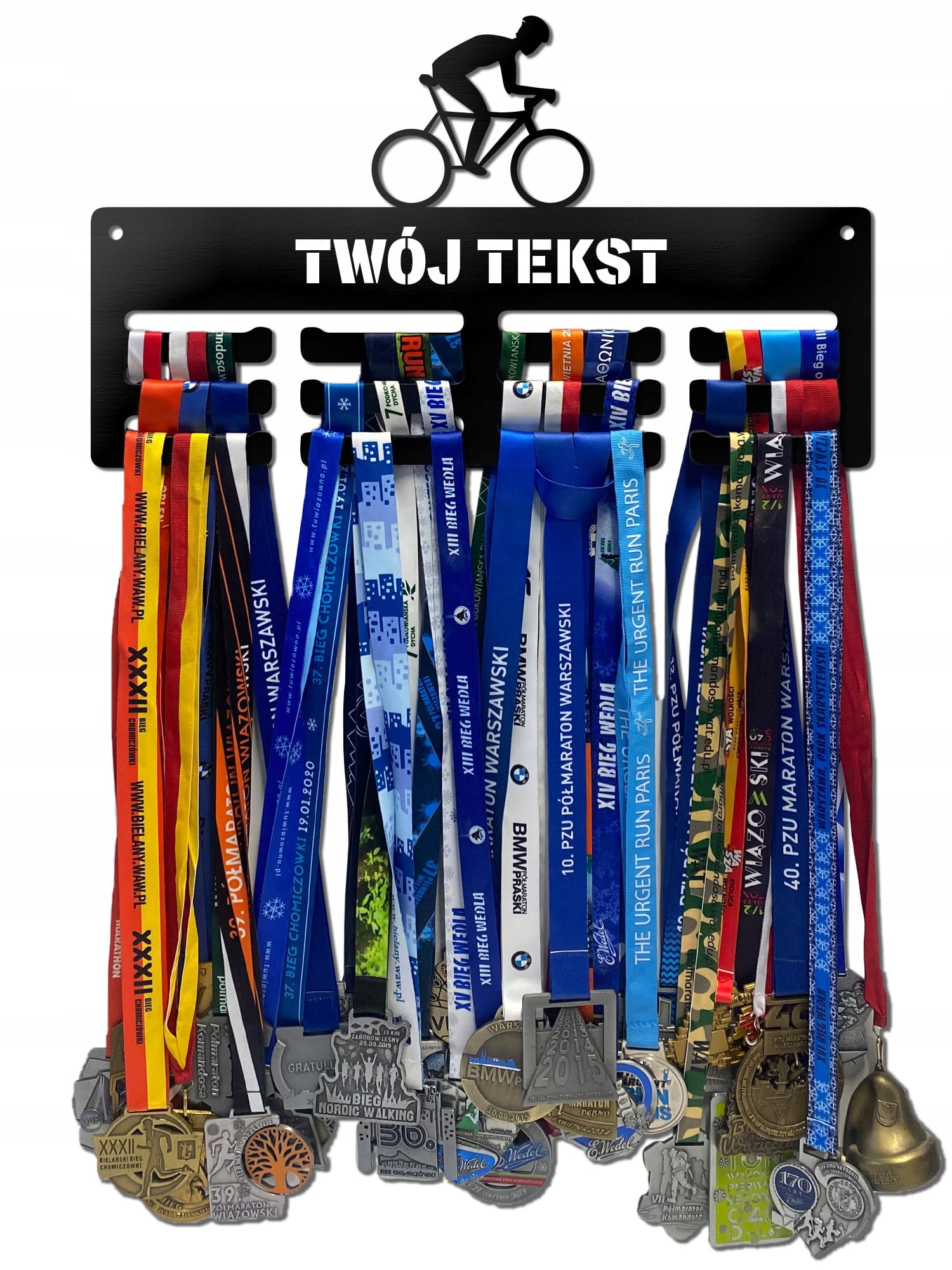 Wieszak na medale Rower twoje imię dowolny tekst 57.3