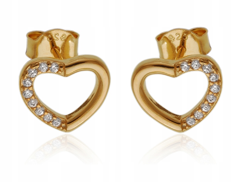 KOLCZYKI POZŁACANE SERCA SERDUSZKA KONTUR k3040