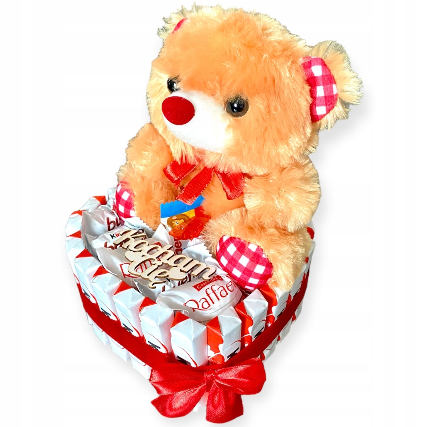 mini Serce mix słodyczy Miś pluszowy Zestaw Prezentowy na Walentynki