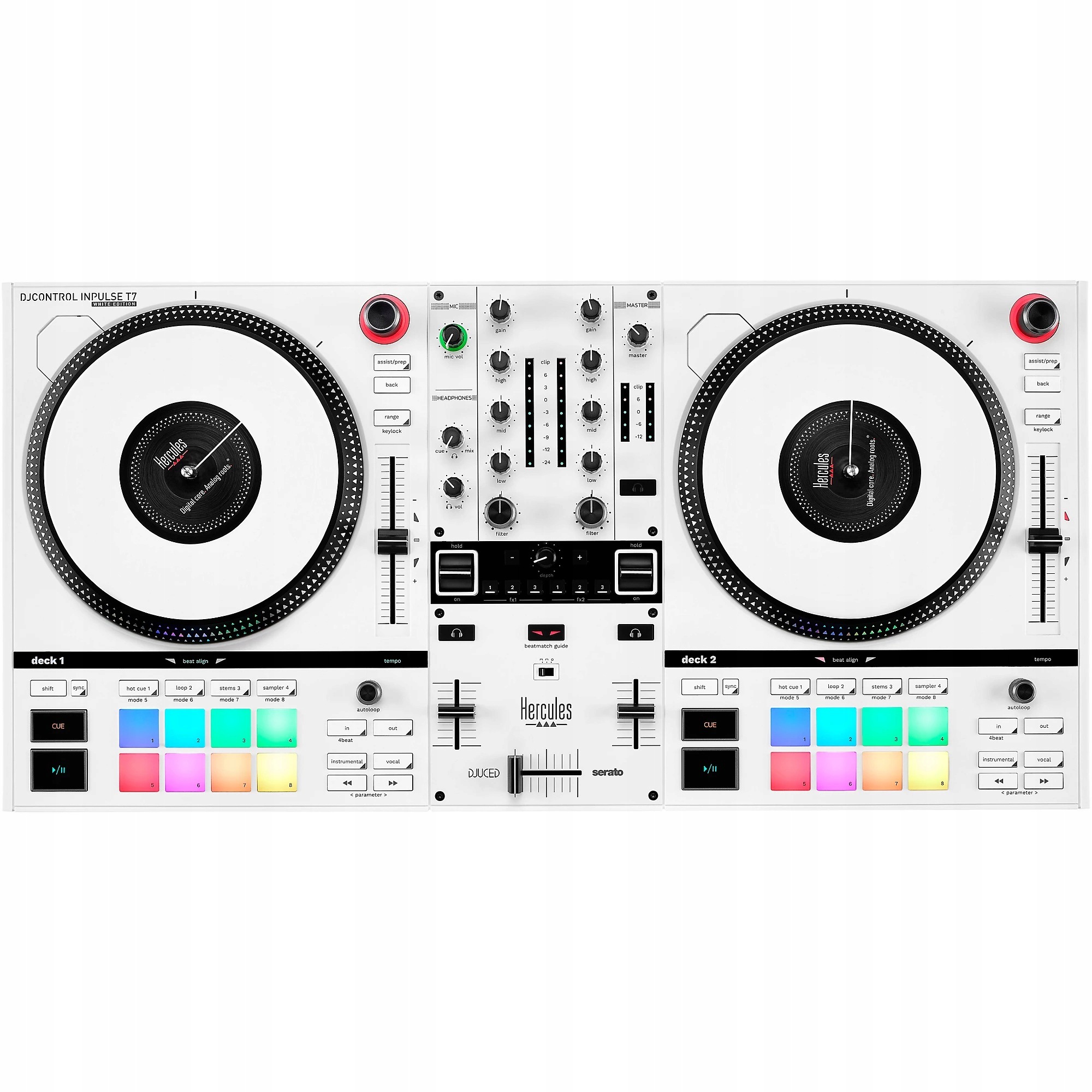 Hercules DJControl Impulse T7 Biały Kontroler Dj z Efektami Dźwiękowymi