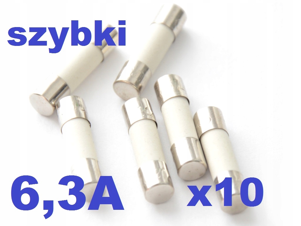 

6.3A bezpiecznik ceramiczny szybki 10szt.