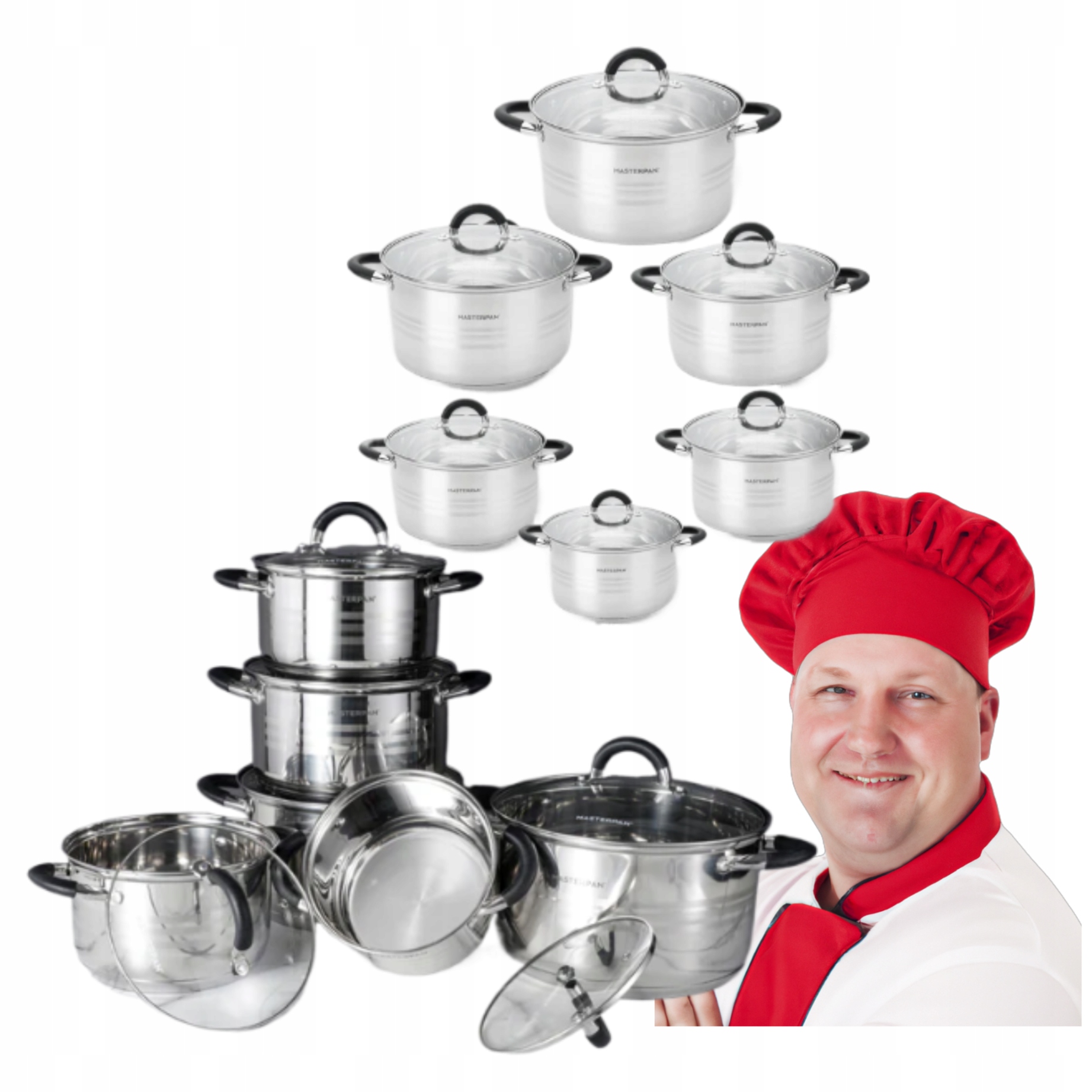 Súprava Hrncov Masterpan 12 Ks so sklenenými viečkami