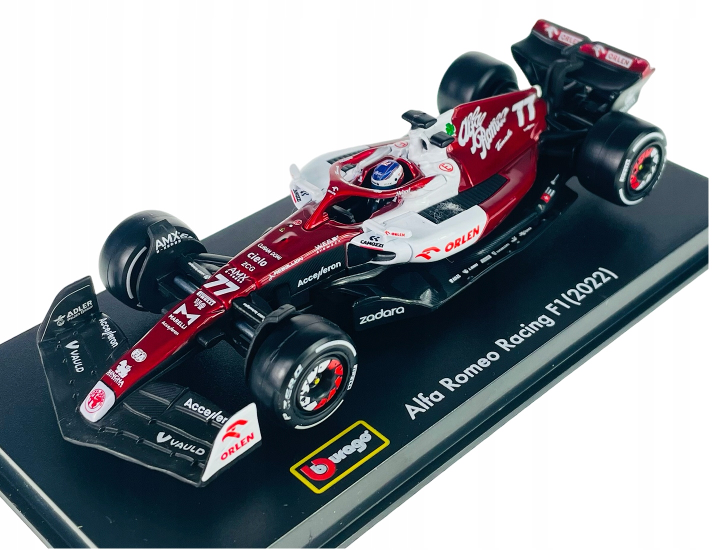 Bburago Alfa Romeo Orlen Team C42 #77 Bottas 1:43 Vzorec 1 Vitrína Nový