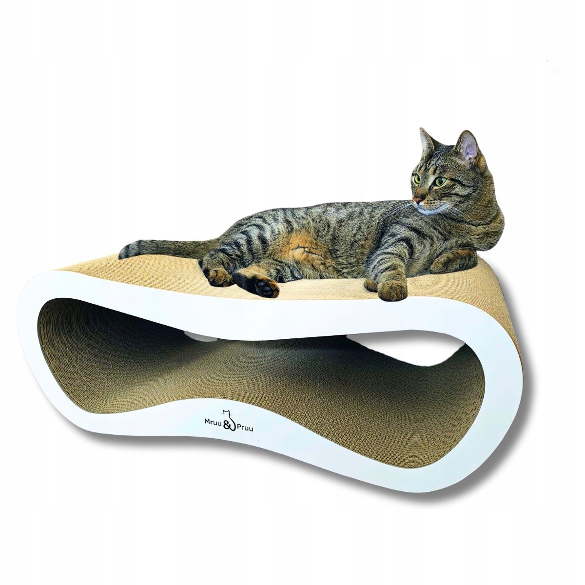 Drapak Pro Kočky Kartonový Velký Leon XXL Pelíšek 78x28x40 cm Mruu&Pruu