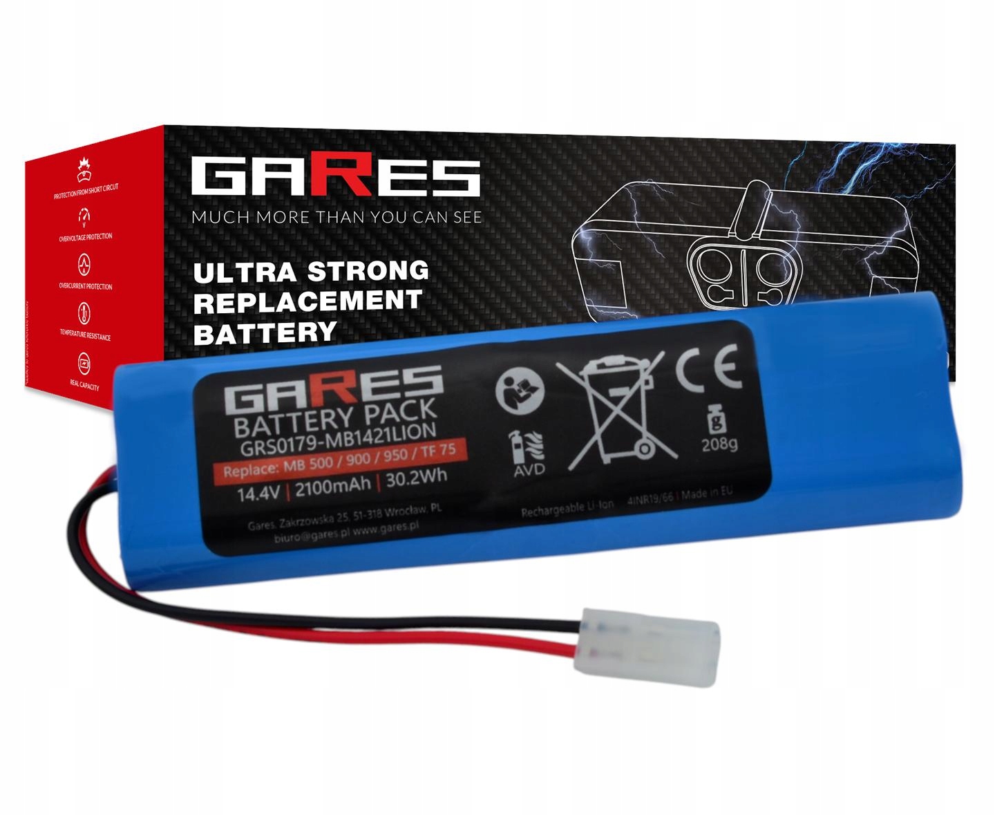 Akumulátor Gares pro Moneual Mbot 900 14,4V 2,1Ah