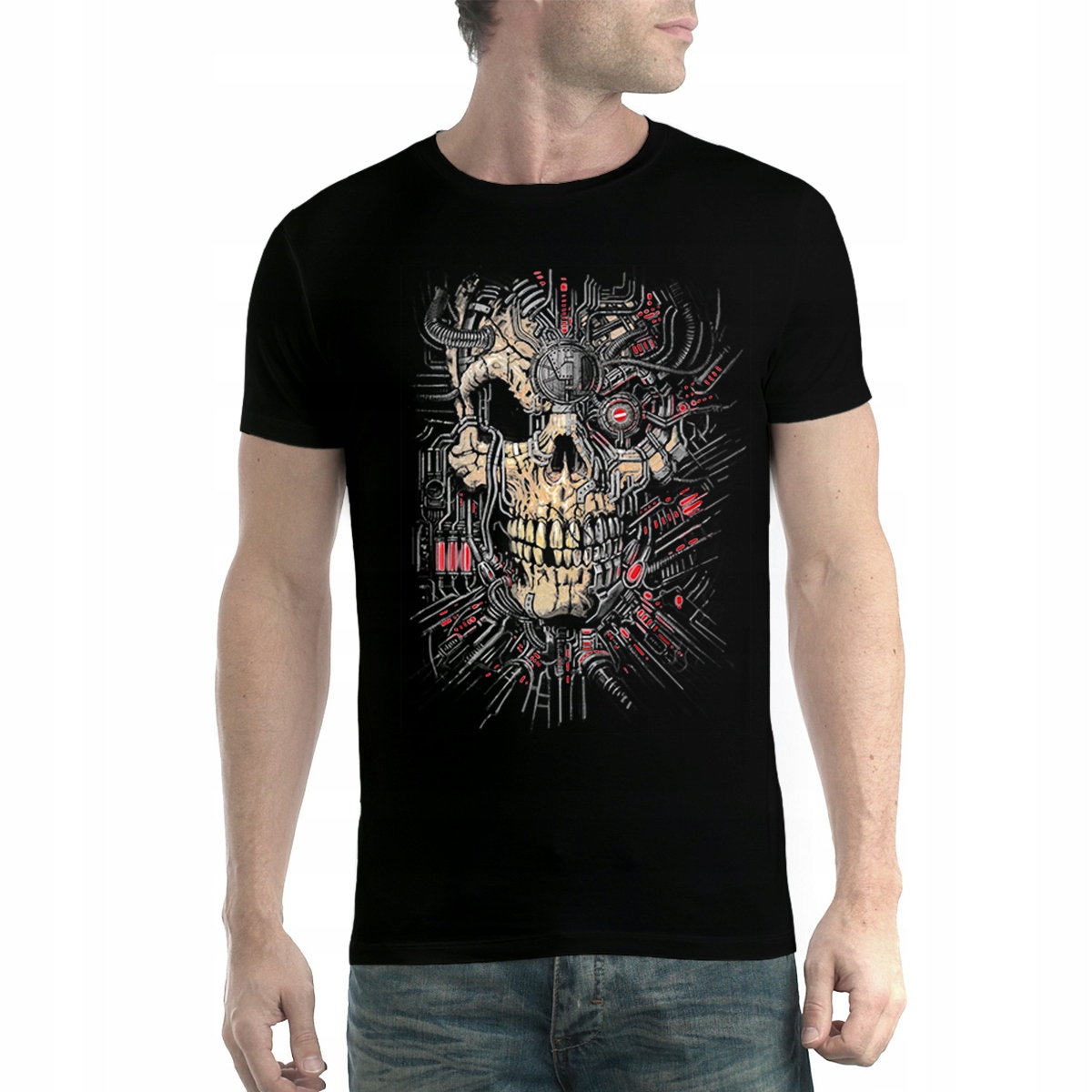 

Cyborg Czaszka Robot T-shirt Męski Czerń L
