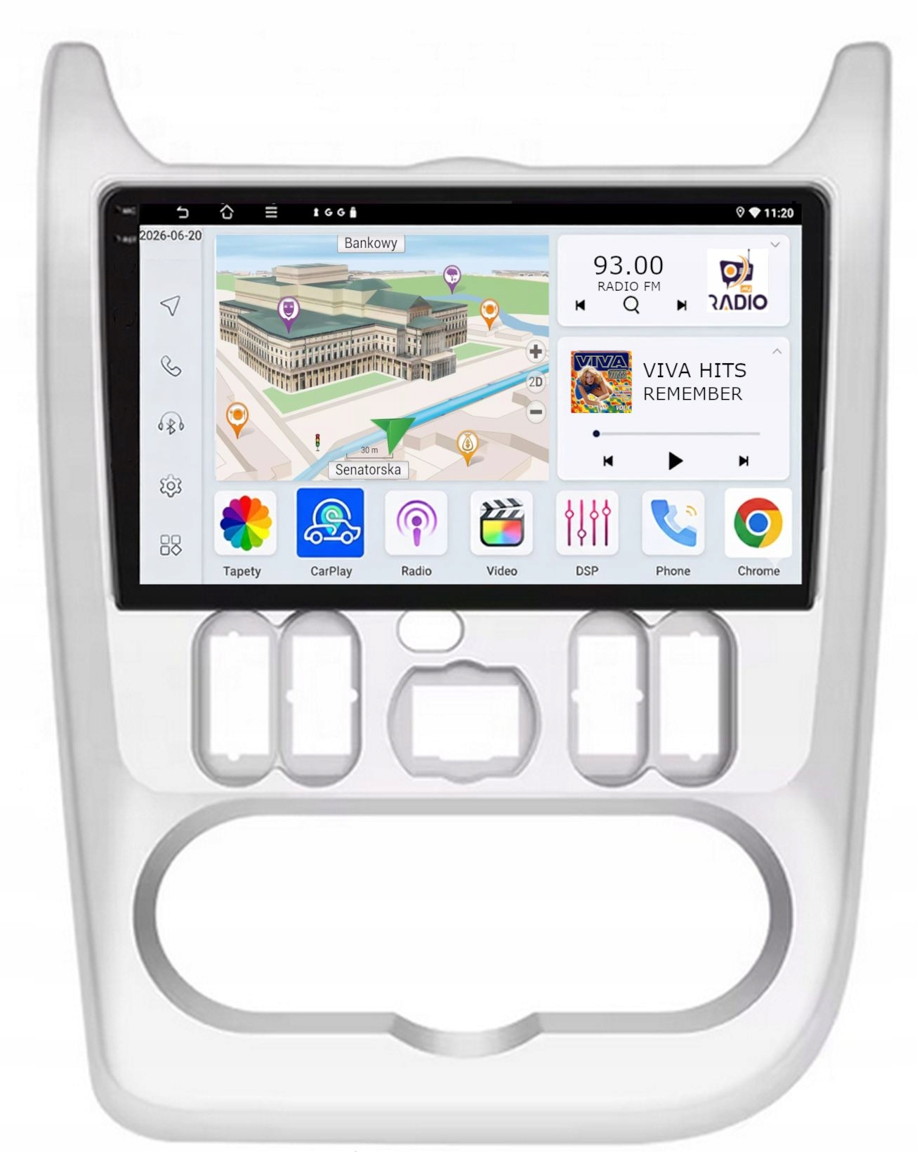 Rádio Navigácia Gps Android Dacia Duster 2010-2013 Carplay Wifi 4GB 64GB