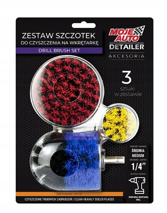 

Moje Auto Zestaw Szczotek do Prania Tapicerki 3szt