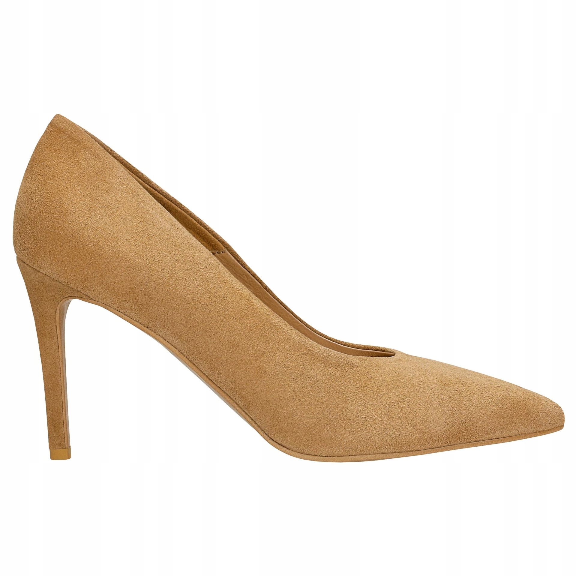 Béžové velurové lodičky na podpatku vel. 39