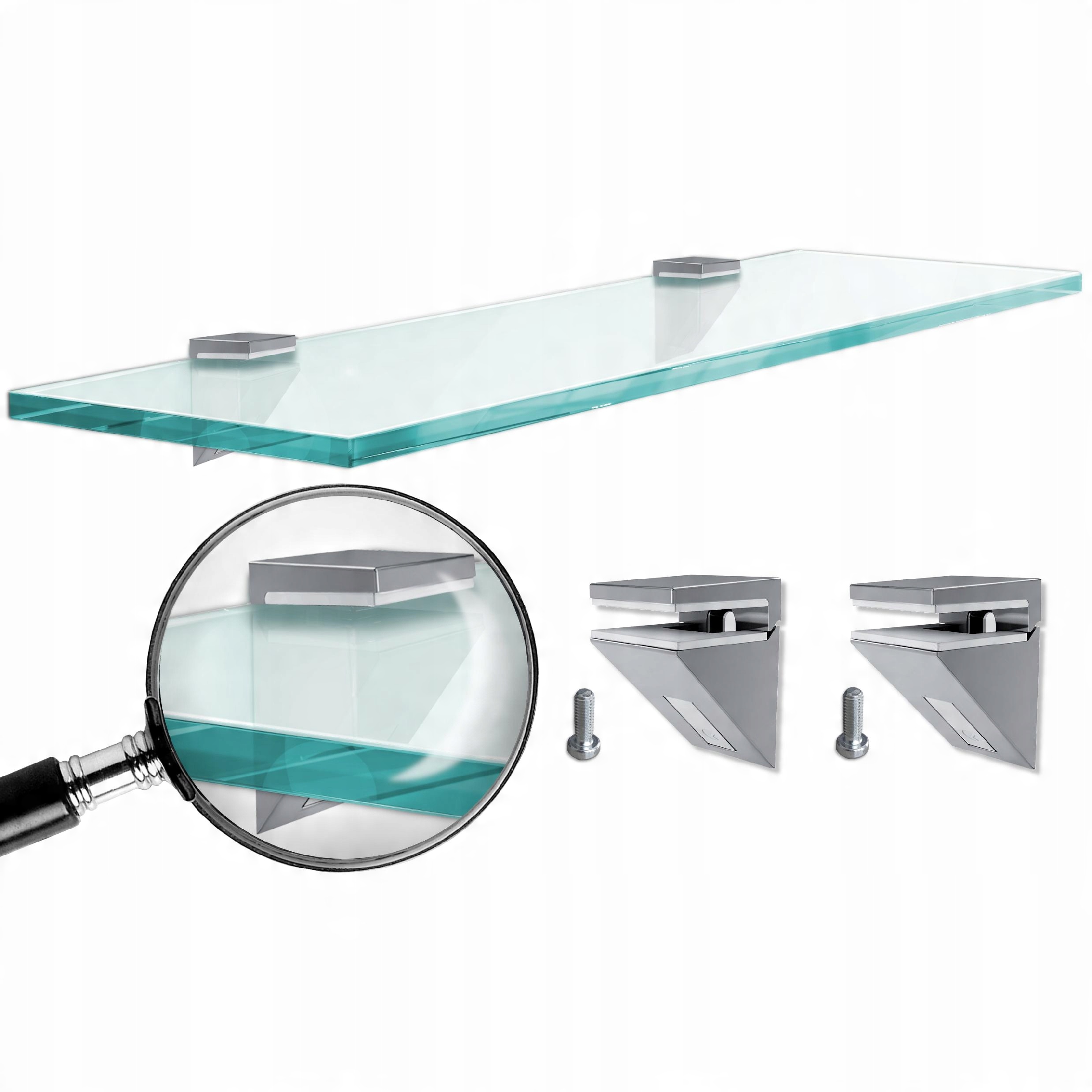 

Szklana Półka pod Lustro 70 cm Przeźroczysta