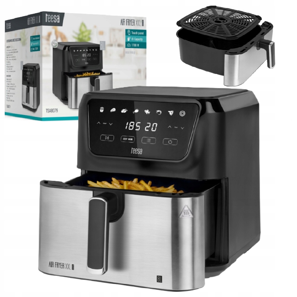 Fritéza bez tuku, velká XXL mísa 8L 1700W Teesa Digital Air Fryer