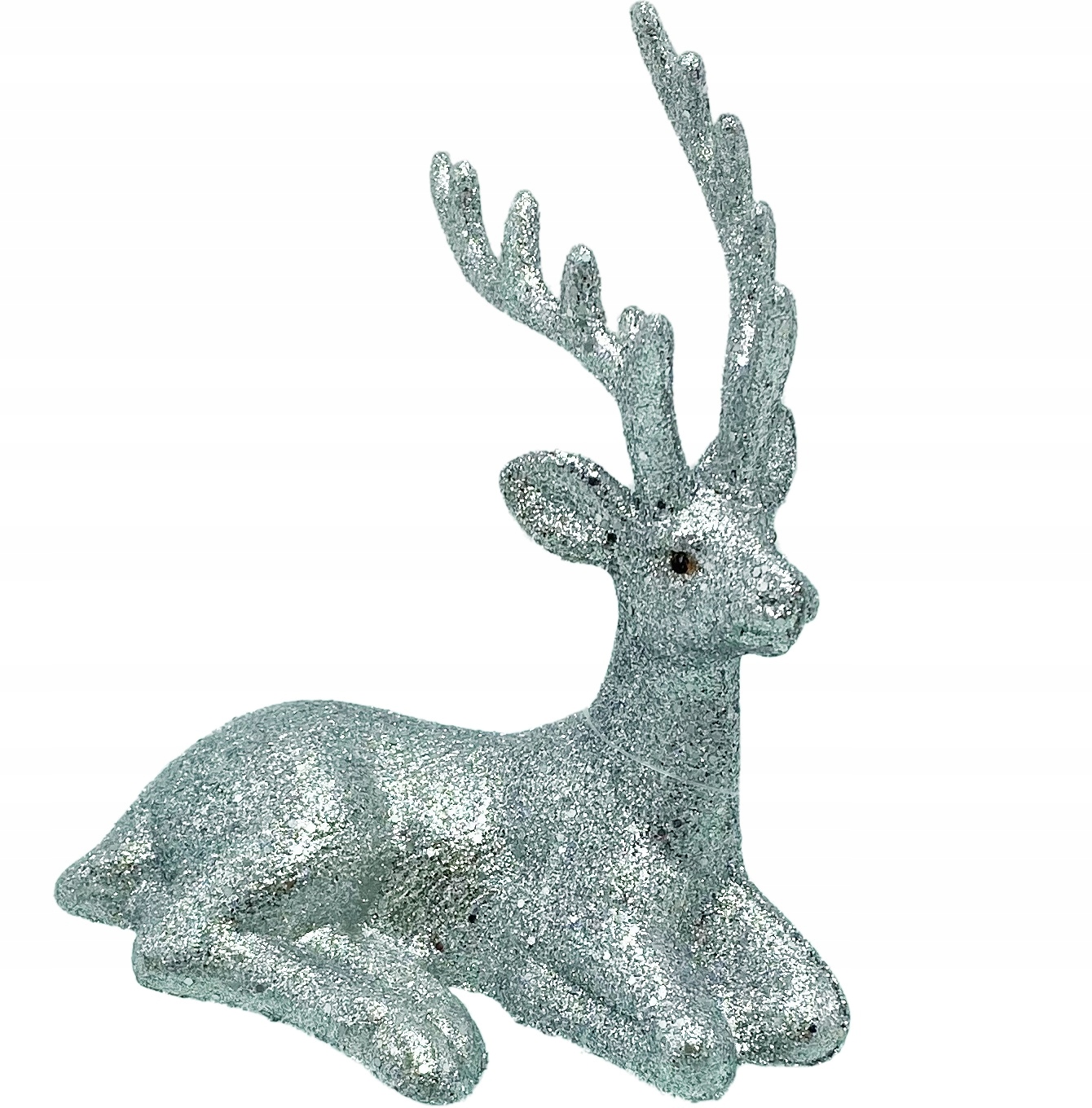 

Figurka Jeleń Renifer Srebrna świąteczna brokatowa