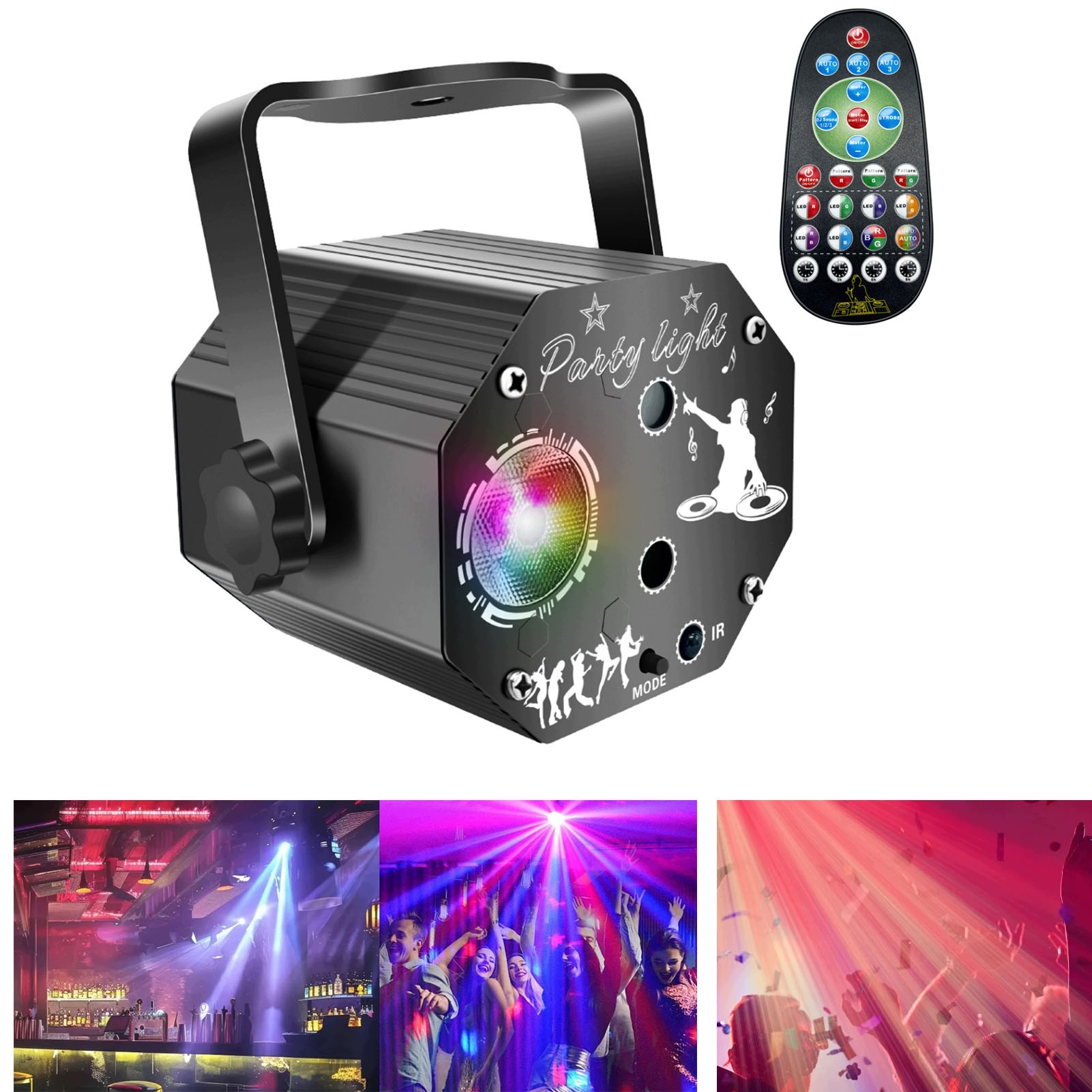 Diskotékový Projektor Disco Koule Reflektor, Laser Rgb Led Ovládání Hlasu